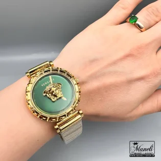 قیمت و خرید ساعت ورساچه زنانه طلایی با صفحه سبز