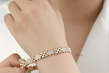 دستبند شل ژوپینگ نگین دار 14030339