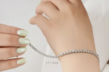 دستبند زنانه ظریف ژوپینگ نقره ای