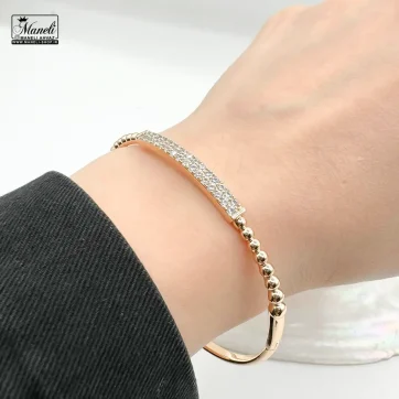 دستبند ژوپینگ النگویی ظریف نگین دار