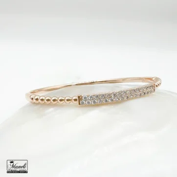 خرید دستبند ژوپینگ النگویی ظریف نگین دار