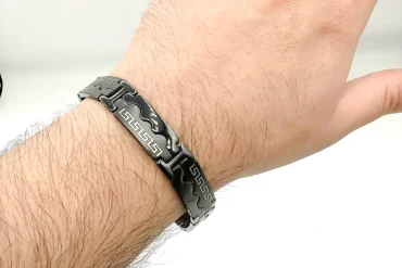 دستبند ورساچه مردانه رنگ مشکی | استیل رنگ ثابت 14030417