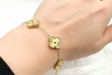 دستبند ونکلیف طلایی رنگ ثابت