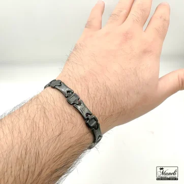 دستبند مردانه استیل رنگ مشکی 14030468