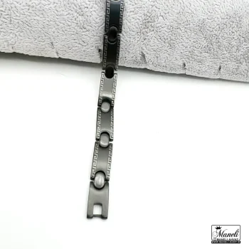 خرید دستبند استیل مردانه کلاسیک مشکی ورساچه