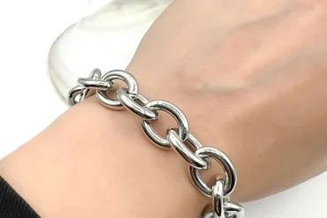 دستبند زنجیری ضخیم زنانه استیل