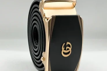 کمربند ریلی چرم با لوگوی گوچی | 125 سانت 14030353