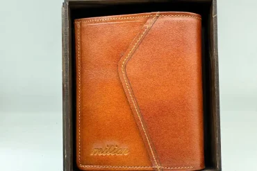 کیف پول کوتاه | چرم طبیعی | رنگ عسلی و مشکی