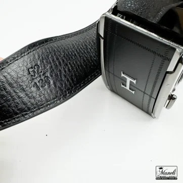 کمربند ریلی چرم مردانه با لوگوی H - سانت 130