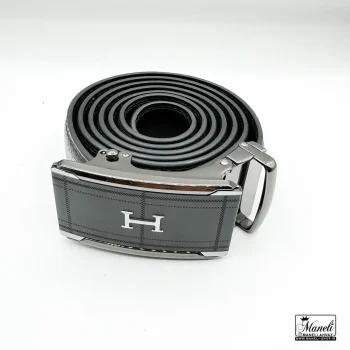 کمربند ریلی چرم مردانه با لوگوی H