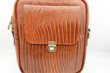 کیف رودوشی چرم طبیعی | رنگ عسلی | کروکدیلی 14030425