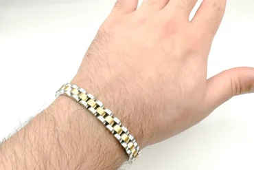 دستبند رولکس ظریف دورنگ | 7 میل | 14030470