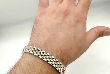 دستبند رولکس دو رنگ 10 میل