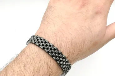 دستبند رولکس مردانه مشکی | 11میل | رنگ ثابت 14030406