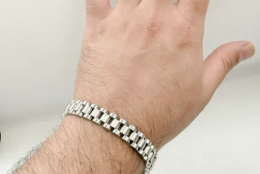 دستبند رولکس نقره ای مردانه 14030409