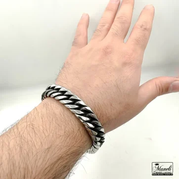 دستبند کارتیه پهن سیاه قلم