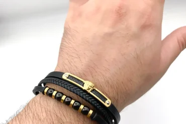 دستبند چرم مردانه ورساچه 14030455