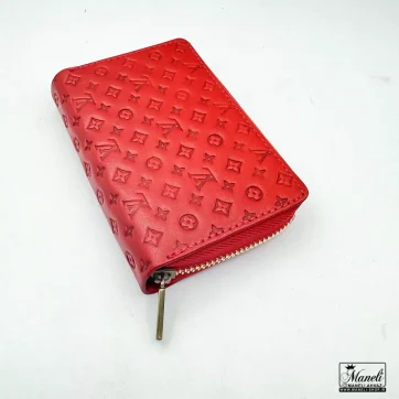 جاکارتی زیپ دار چرم طرح لویی ویتون | قرمز