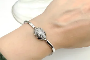 دستبند زنانه ژوپینگ با طرح سر مار، نگین‌دار، رنگ ثابت و ضد حساسیت 14030532