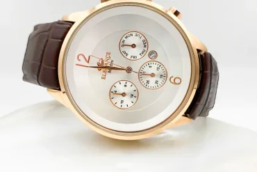 ساعت بند چرم مردانه قهوه ای الگانس | موتور ژاپن 14030506