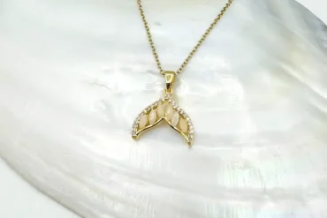 گردنبند دم ماهی طلایی | رنگ ثابت | ارزان 14030536