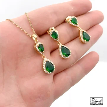 قیمت نیم ست نگین سبز زنانه