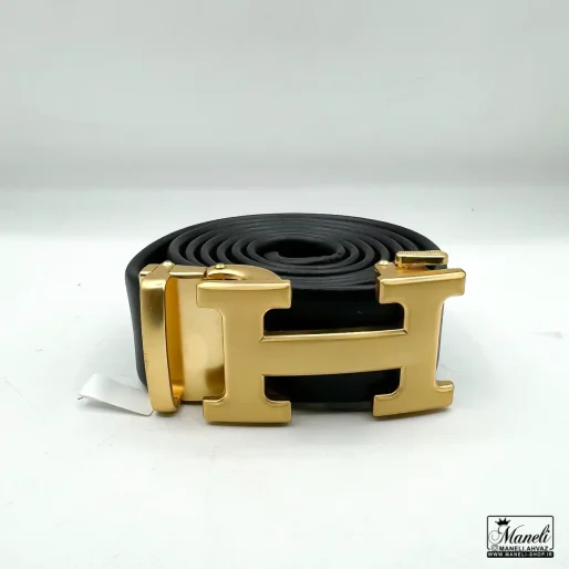 خرید و قیمت کمربند ریلی چرم با سگک H رنگ طلایی