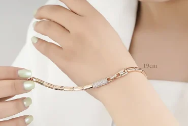 دستبند ژوپینگ طرح قفل نگین دار 14030528