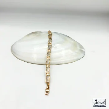 قیمت دستبند زنانه طرح موج نگین دار ژوپینگ