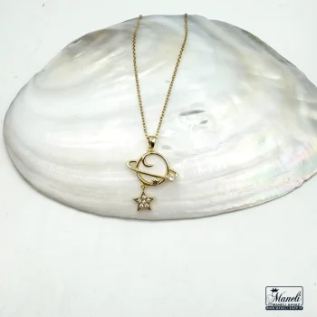 قیمت گردنبند کهکشانی با آویز ستاره | استیل رنگ ثابت طلایی