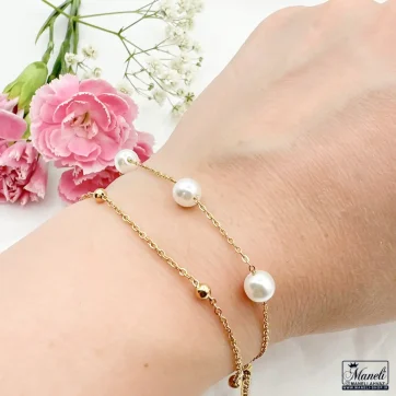 دستبند دولاین مرواریدی | استیل | رنگ ثابت 140305101دستبند دولاین مرواریدی | استیل | رنگ ثابت 140305101