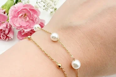 دستبند دولاین مرواریدی | استیل | رنگ ثابت 140305101دستبند دولاین مرواریدی | استیل | رنگ ثابت 140305101