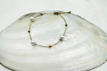 دستبند ظریف مرواریدی | استیل | رنگ ثابت 14030599