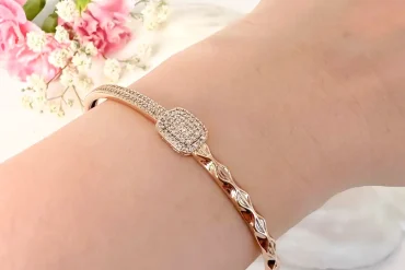 دستبند النگویی ژوپینگ نگین دار | رنگ ثابت| ضدحساسیت 14030589