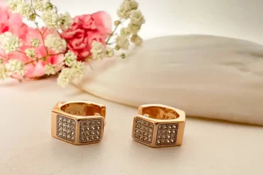 گوشواره حلقه ای ژوپینگ | نگین اتمی | ضدحساسیت 14030598