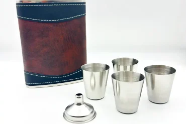 ست هیپ فلاسک با روکش چرمی | استیل 14030630