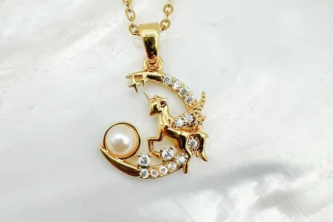 گردنبند اسب تک شاخ | استیل | رنگ ثابت | طلایی 14030562