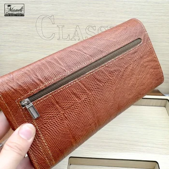 ُست کیف و کمربند چرم زنانه کلاسیک | رنگ سبز و عسلی 14030627 - Image 6