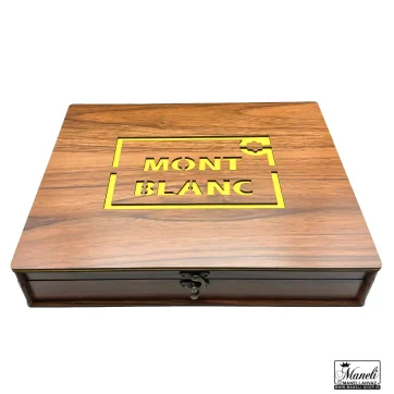 ست کیف و کمربند چرم مردانه مونت بلانک