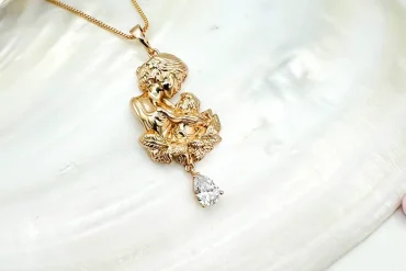 گردنبند مادر و فرزند ژوپینگ با نگین آویز