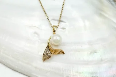 گردنبند دم وال مرواریدی | رنگ ثابت | ارزان 14030539