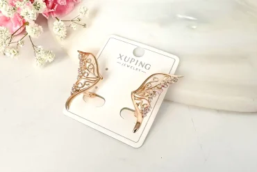 گوشواره بال پروانه ژوپینگ | رنگ ثابت | ضدحساسیت 14030592