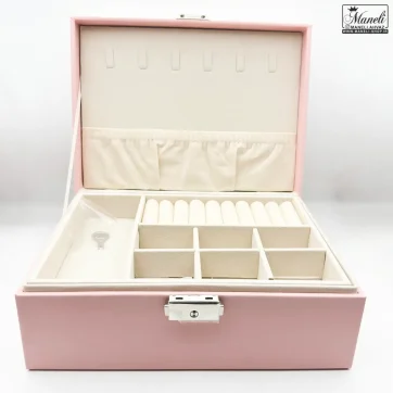 خرید جعبه جواهرات بزرگ و جادار قفل دار