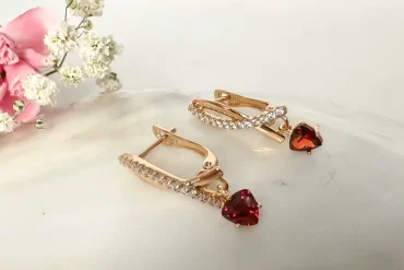 گوشواره ژوپینگ نگین قرمز 14030597