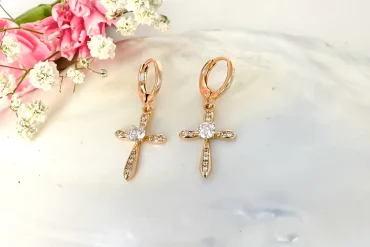 گوشواره صلیب زنانه ژوپینگ | ضدحساسیت | رنگ ثابت 14030595