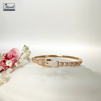خرید و قیمت دستبند النگویی ژوپینگ طرح قفل سگکی نگین اتمی