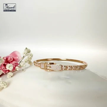 خرید و قیمت دستبند النگویی ژوپینگ طرح قفل سگکی نگین اتمی