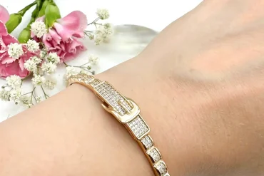 دستبند النگویی ژوپینگ طرح قفل سگکی نگین اتمی