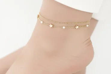 خرید پابند دوردیفه ستاره و مروارید ysx | استیل | رنگ ثابت