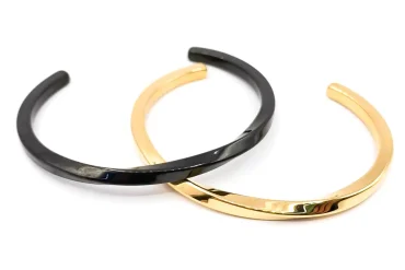 بنگل مردانه یا زنانه ساده و شیک | رنگ طایی و مشکی | استیل 14030720